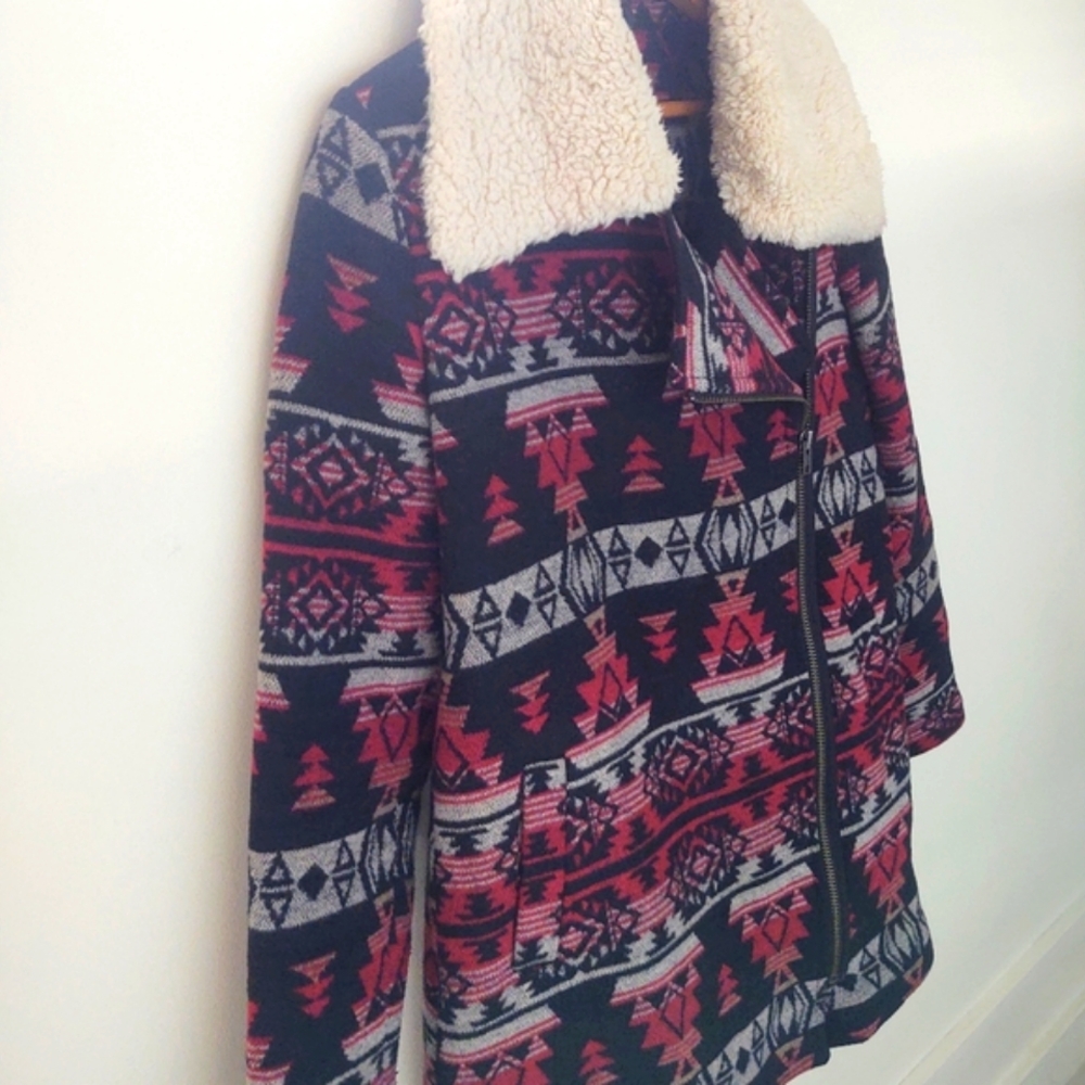 SouthWest & Sherpa-Collar Coat by Sun & Shadow~ Size: S